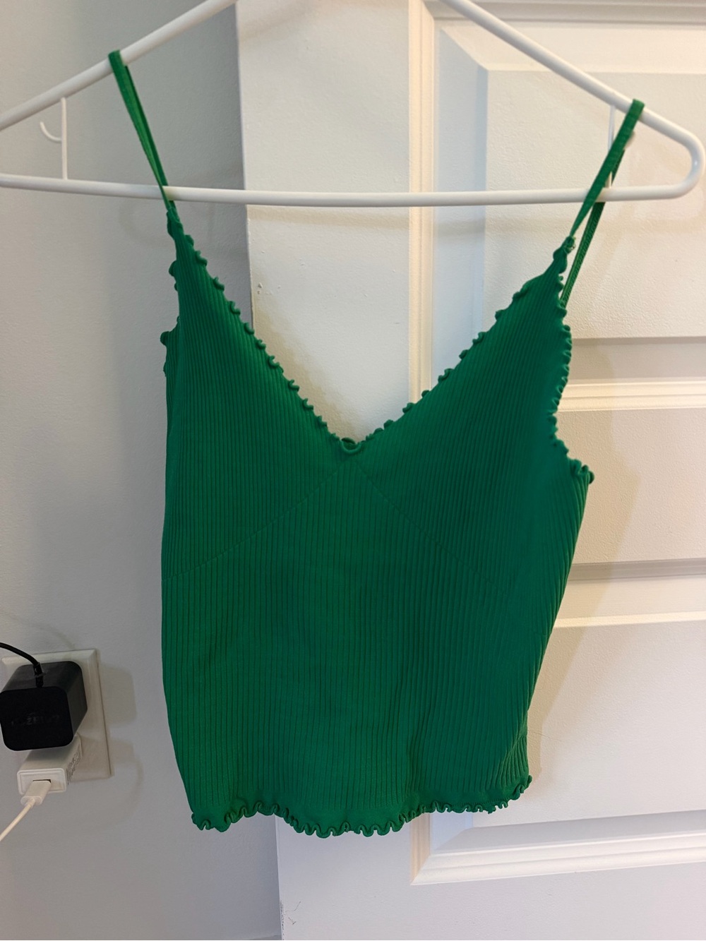 FREE PEOPLE | Green Ribbed V-Neck Cami Top - Women